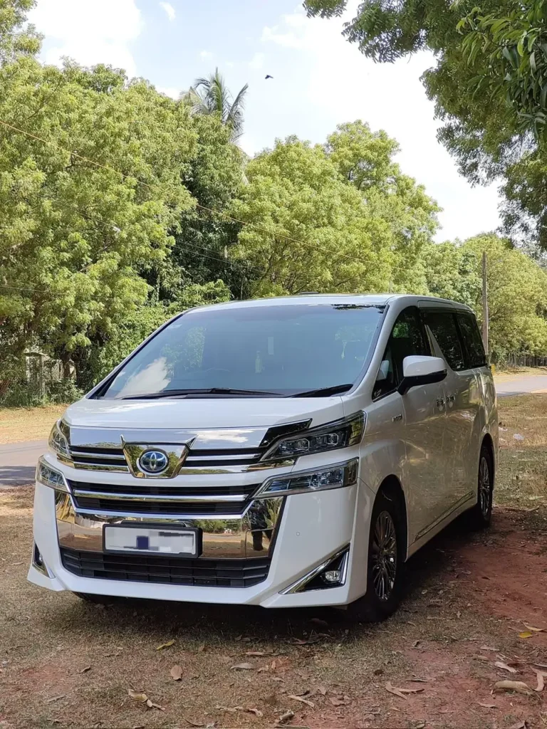 SR Cars Toyota Vellfire white front - Sri Ram Cars Chennai